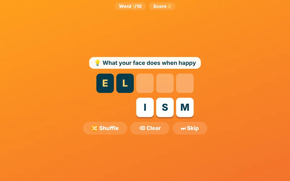 Word Scramble – free online game for kids